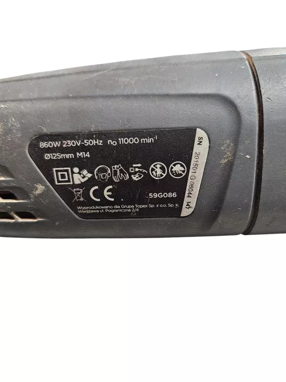 SZLIFIERKA KĄTOWA GRAPHITE 59G086 860W