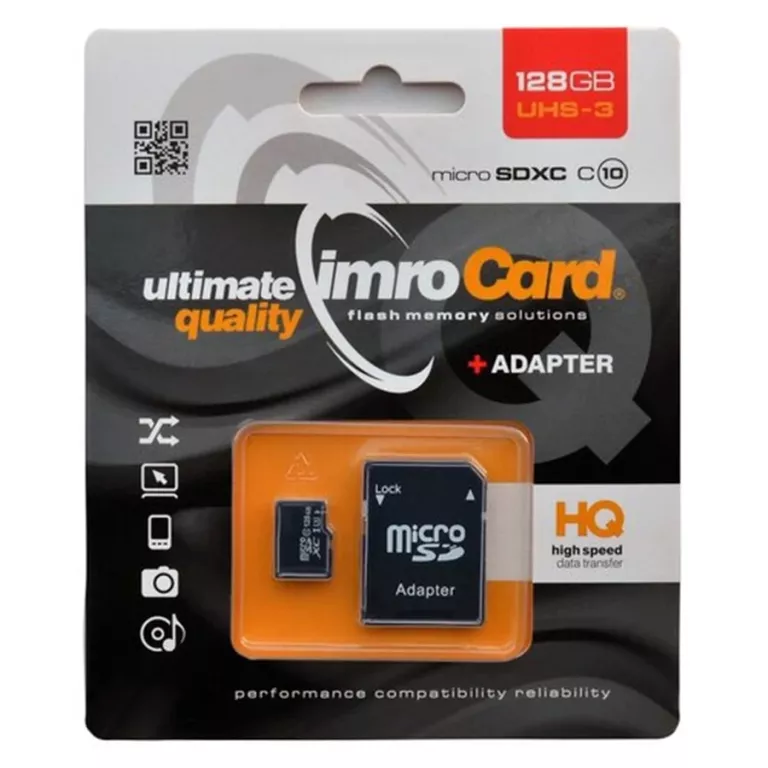 IMRO KARTA PAMIĘCI MICRO SD 128GB 100MB/S CLASS 10 UHS 2 4K Z ADAPTEREM SD