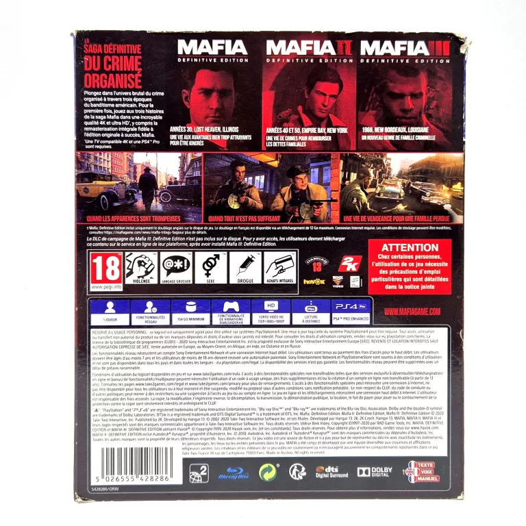 ZESTAW GIER PS4 (MAFIA TRYLOGIA / BF 2042 / COD OB4 / MK11 / GT SPORT)