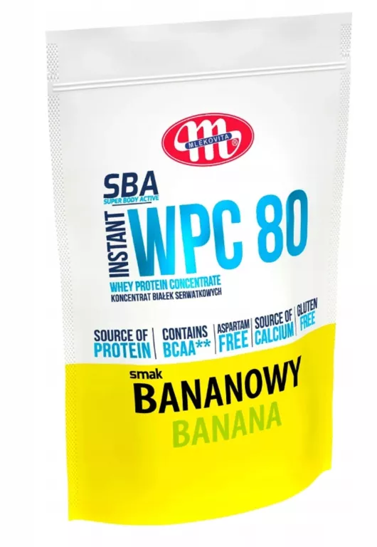 MLEKOVITA SBA WPC 80 700G BANAN KONCETRAT BIAŁEK SERWATKOWYCH BIAŁKO