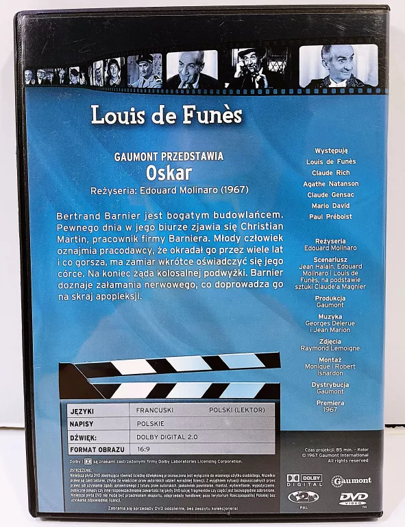 FILM DVD OSKAR 17 LOUIS DE FUNES