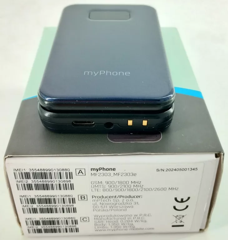 TELEFON MYPHONE FLIP LTE+PUDEŁKO