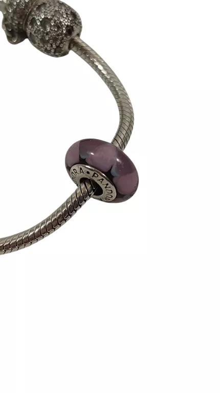 BRANSOLETKA PANDORA 19CM + 3 CHARMSY 28,75G