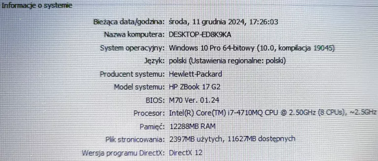 LAPTOP HP ZBOOK 17 G2 I7