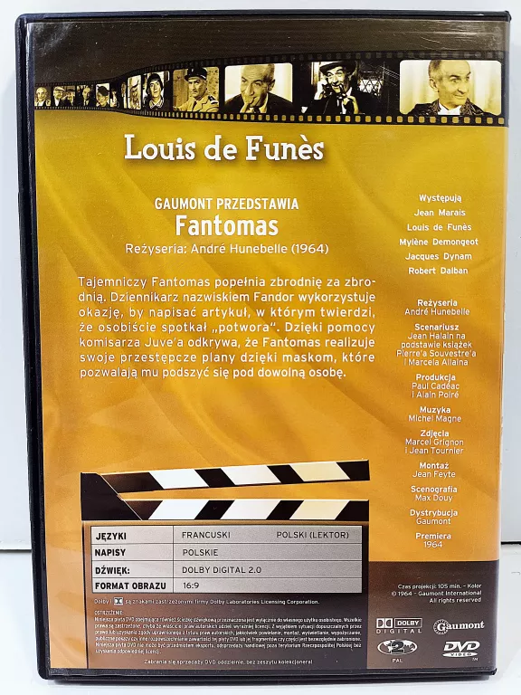 FILM DVD FANTOMAS 16 LOUIS DE FUNES