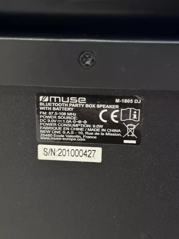 GŁOŚNIK PODŚWIETLANY LED PRZENOŚNY BLUETOOTH PARTY BOX MUSE M-1805 DJ
