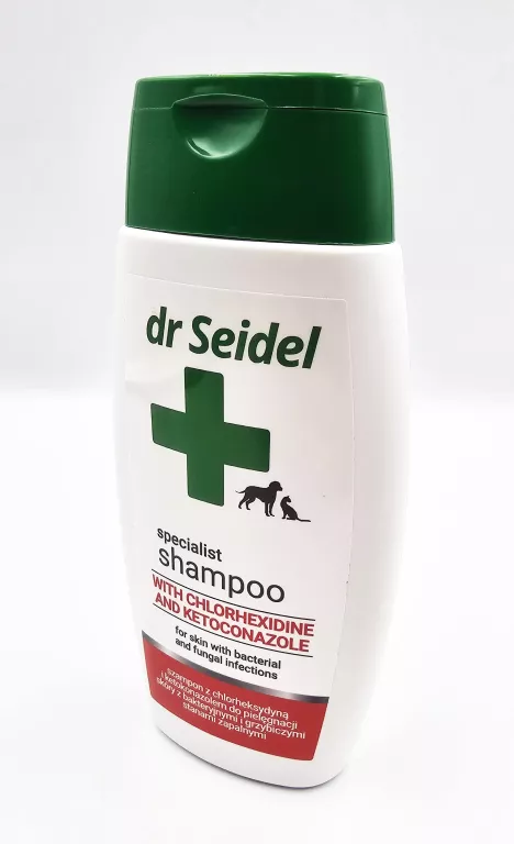 SZAMPON DLA PSÓW I KOTÓW / CHLORHEKSYDYNA I KETOKONAZOL / DR SEIDEL 220ML