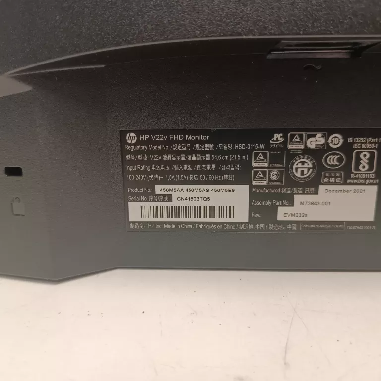 MONITOR HP V22V HSD-0115-W