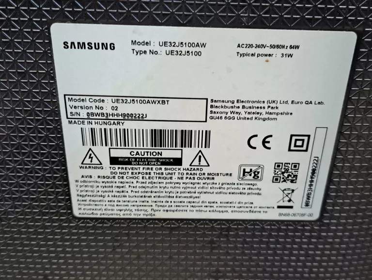 TELEWIZOR 32 CALE LED SAMSUNG UE32J5100AW