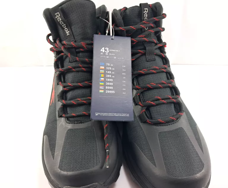 BUTY SPORTOWE MĘSKIE REEBOK CZARNE R.43 SW25W078A-1 *METKI*