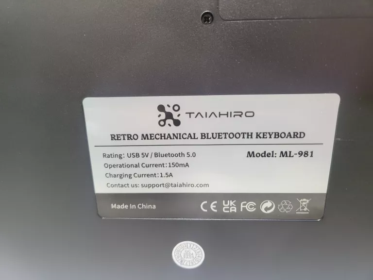 KLAWIATURA BEZPRZEWODOWA BLUETOOTH RGB RETRO MECHANICZNY TAIAHIRO ML-981