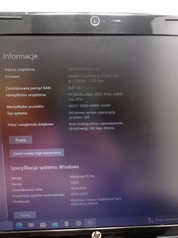 LAPTOP HP, COMPAQ PAVILION G6 I5 8GB 128GB 15,6 " INTEL CORE I5 8 GB /200G