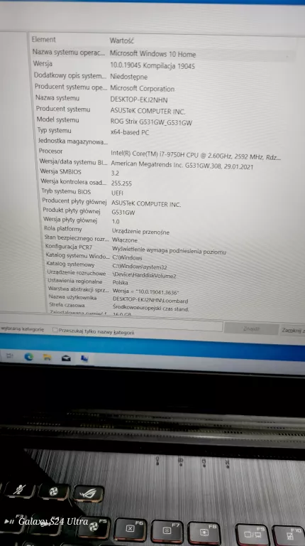 LAPTOP ASUS ROG STRIX G G531G 15,6 I7, 16/1TB