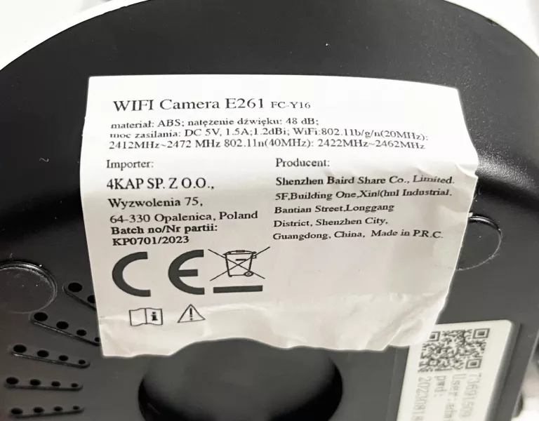 KAMERA WIFI SMART NET CAMERA V380 KOMPLET
