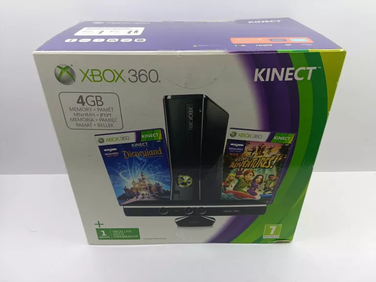 KONSOLA XBOX360 200GB + KINECKT + 2 PADY + ŁADOWARKA