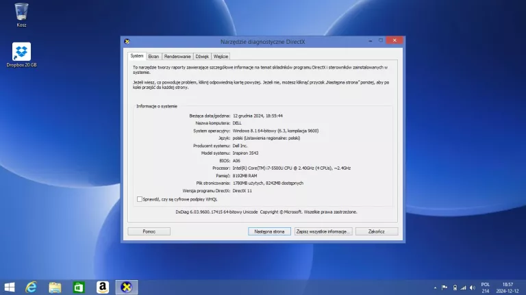 LAPTOP DELL INSPIRON 15 3878 15,6" I7-5500U 8/1000GB HDD GEFORCE GT840M