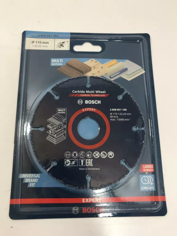 BOSCH EXPERT UNIWERSALNA TARCZA CARBIDE MULTI WHEEL 115MM/1,0MM