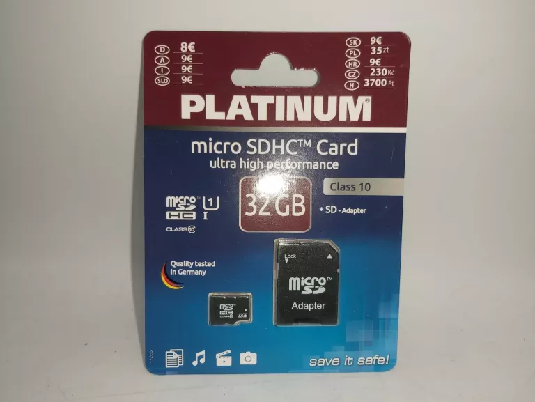 KARTA PAMIĘCI MICRO SDHC PLATINUM 32GB + ADAPTER