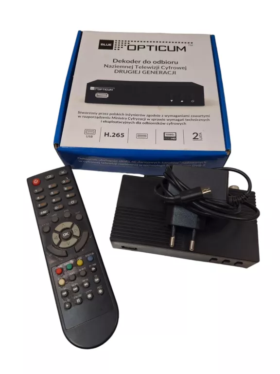 DEKODER OPTICUM BLUE R265 LITE DVB-T2/HEVC/H.265 OD L05