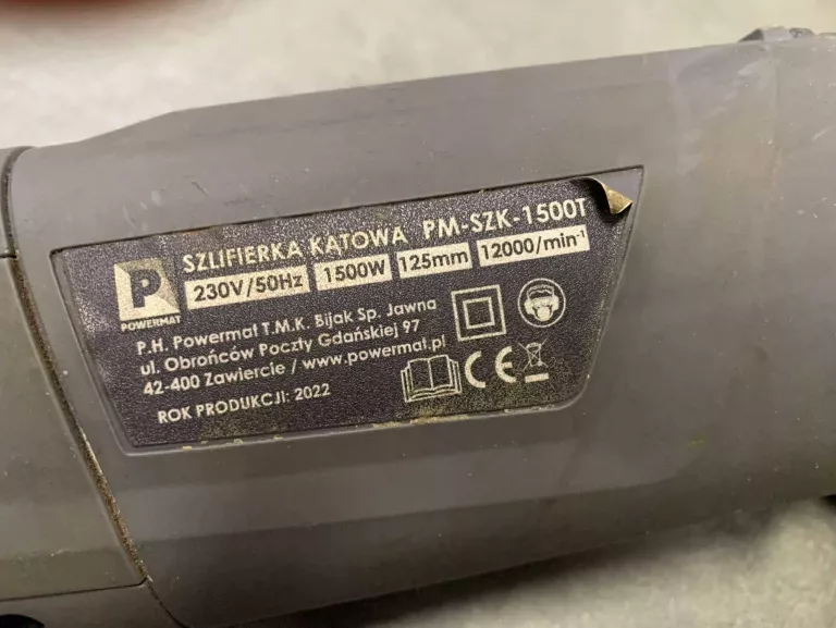 SZLIFIERKA KĄTOWA POWERMAT PM-SZK-1500K