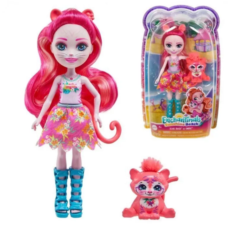 ENCHANTIMALS TEXIE TIGER LALKA RÓŻOWY TYGRYS + FIGURKA