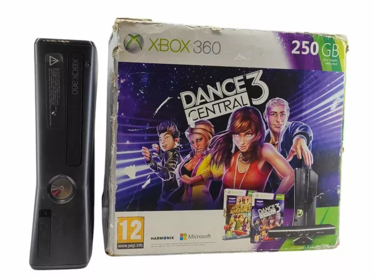 KONSOLA XBOX 360 S 250GB/2 PADY/KINECT