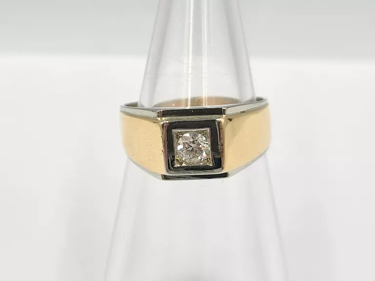 ZŁOTY SYGNET Z BRYLANTEM 0,27CT 750 10.92G R22