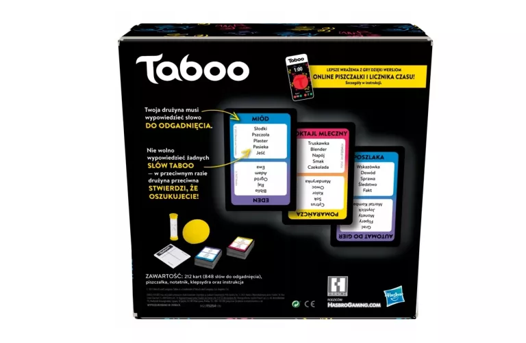 HASBRO GRA IMPREZOWA TABOO GRA NIEWYPOWIEDZIANYCH SŁÓW POLSKA WERSJA F5254
