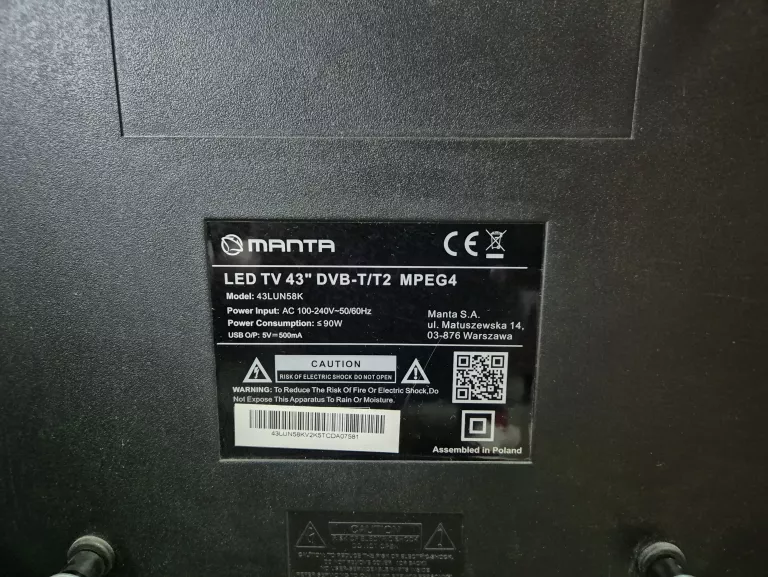 TELEWIZOR MANTA 43LUN58K