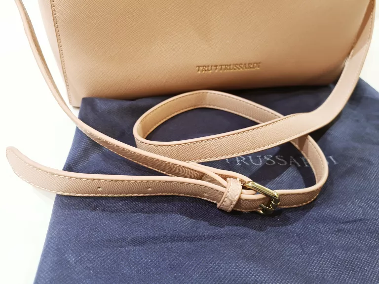 TOREBKA TRU TRUSSARDI RÓŻOWA SKÓRZANA DO RĘKI LUB NA RAMIĘ