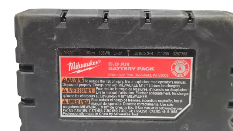 BATERIA M18 RED LITHIUM XC6.0 MILWAUKEE 18V 6,0AH