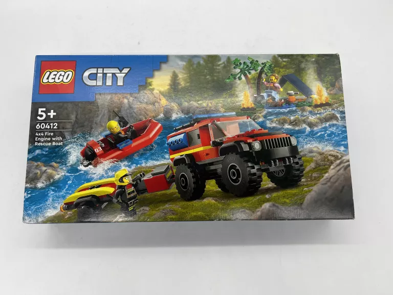 KLOCKI LEGO CITY 60412 TERENOWY WÓZ STRAŻACKI Z ŁODZIĄ RATUNKOWĄ