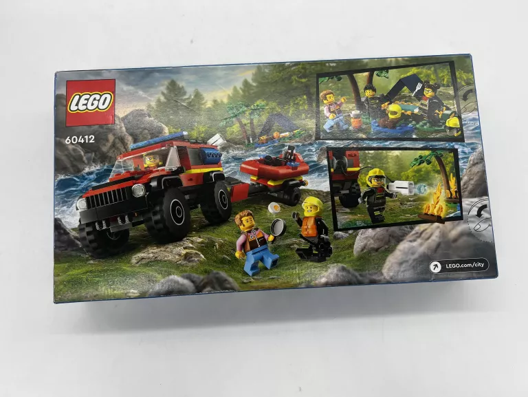 KLOCKI LEGO CITY 60412 TERENOWY WÓZ STRAŻACKI Z ŁODZIĄ RATUNKOWĄ