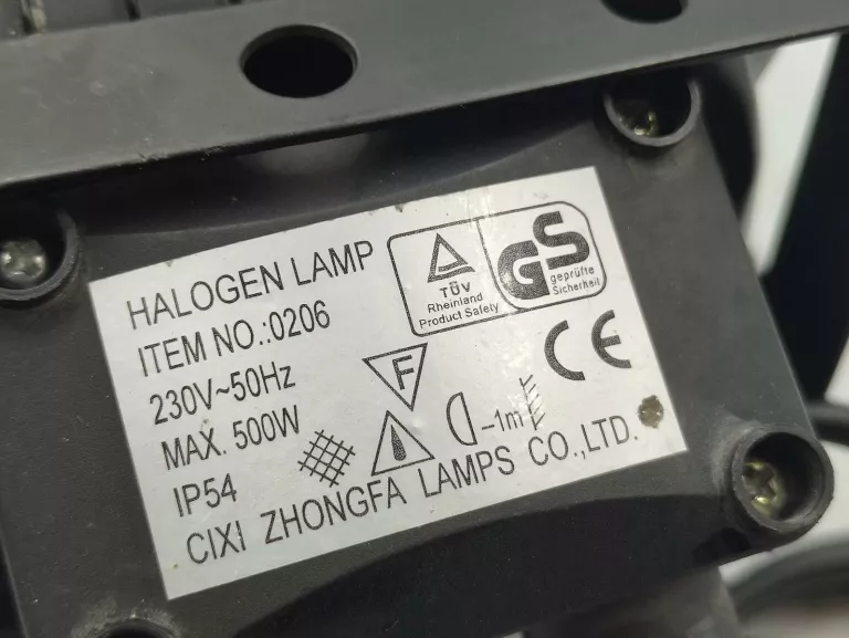 OPRAWA HALOGENOWA 500W LAMPA NAŚWIETLACZ HALOGEN OH-500