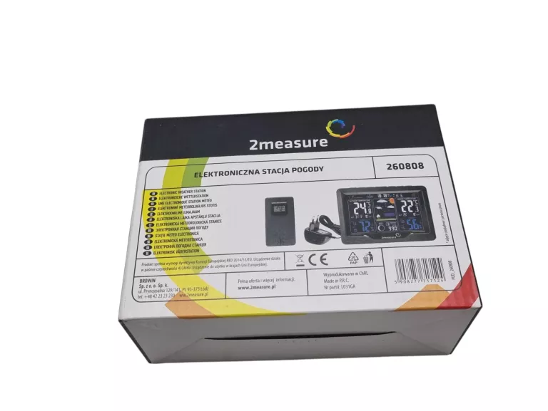 BROWIN 2 MEASURE BEZPRZEWODOWA STACJA POGODY ELEKTRONICZNA PODŚWIETLANA