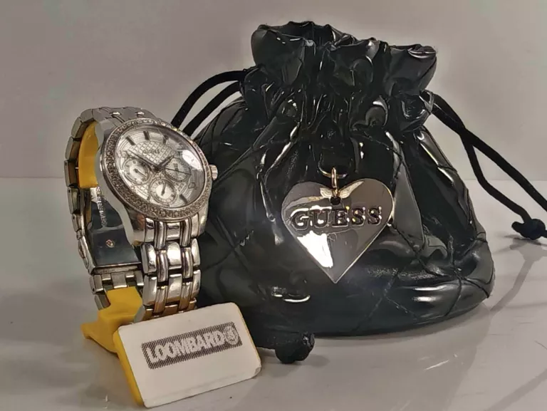 DAMSKI SREBRNY ZEGAREK GUESS W0403L1 Z ETUI