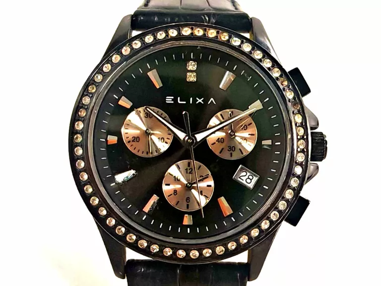 DAMSKI CZARNY ZEGAREK ELIXA E064-L198
