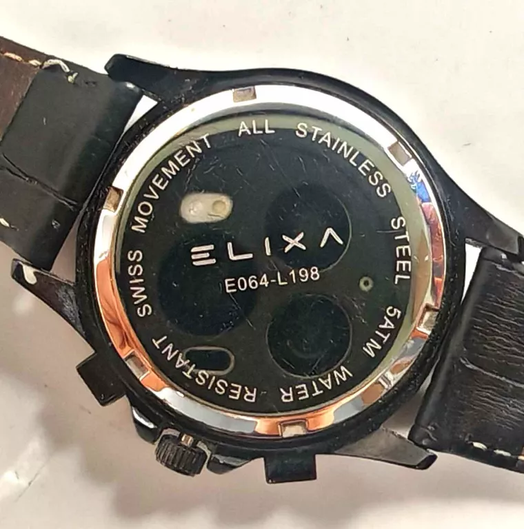 DAMSKI CZARNY ZEGAREK ELIXA E064-L198
