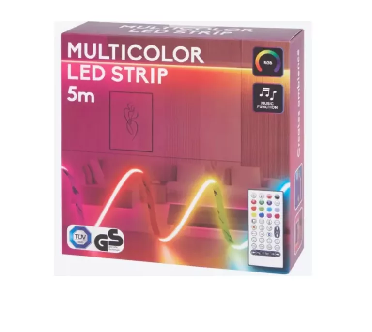 TAŚMA LED REAGUJĄCA NA MUZYKĘ BALTIMORE 5 M MULTICOLOR LED STRIP