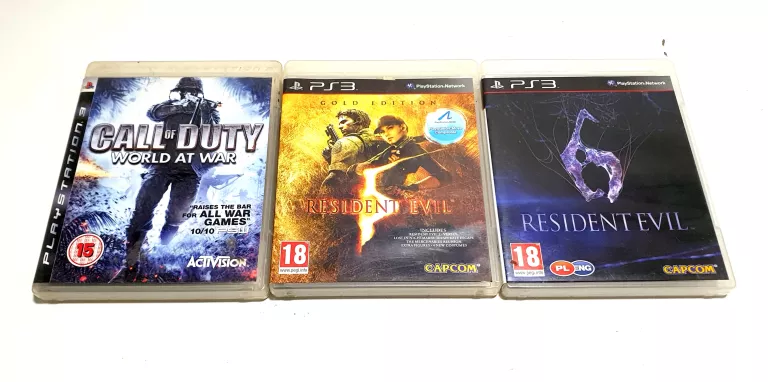 3 GRY PS3 CALL OF DUTY WAW RESIDENT EVIL 5 RERIDENT EVIL 6