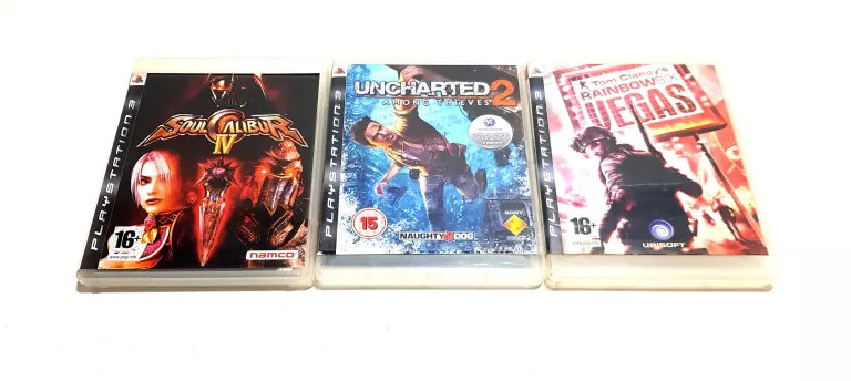 3 GRY NA PS3 UNCHARTED 2 TOM CLANCY'S RAINBOW SIX SOULCALIBUR 4