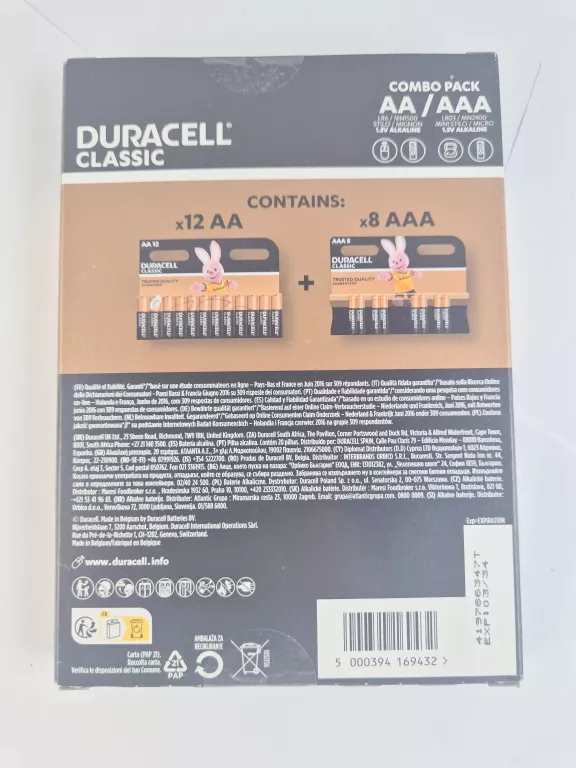 BATERIE DURACELL 20 SZT 12X AA 8X AAA