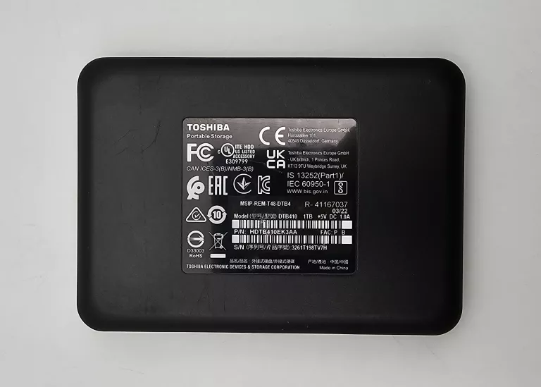 DYSK ZEWNĘTRZNY TOSHIBA DTB410 1TB + KABEL USB