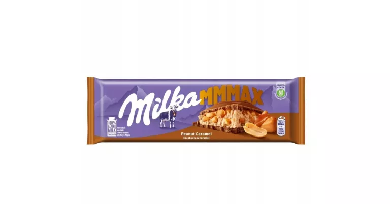 CZEKOLADA MILKA PEANUT CARAMEL 276G DUŻA XXL MLECZNA Z ORZECHAMI I KARMELE