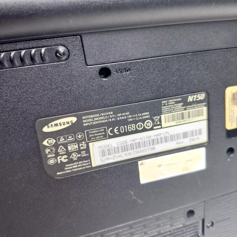 LAPTOP SAMSUNG N150 1GB/150GB INTEL ATOM