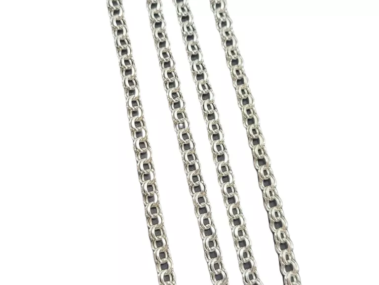 SB030 SREBRO 925 ŚLICZNY ŁAŃCUSZEK SPLOT GARIBALDI DŁUGOŚĆ 51 CM