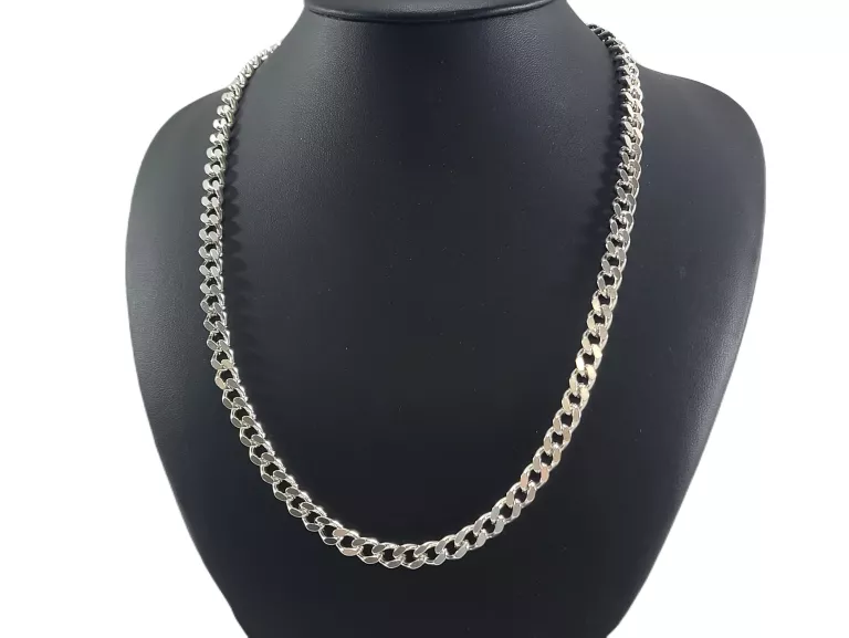 SB023 SREBRO 925 POKAŹNY GRUBY ŁAŃCUSZEK PANCERKA DŁUGOŚĆ 51 CM