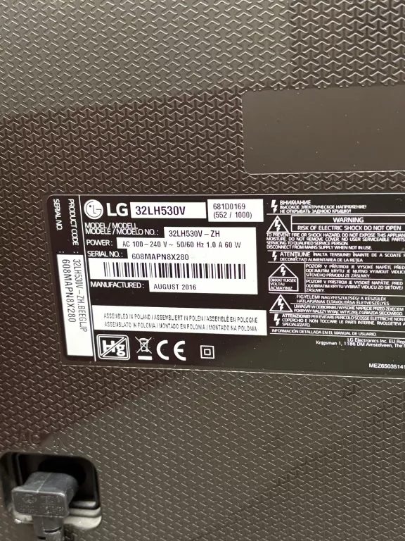 TELEWIZOR LED LG 32LH530V 32 CALE FULL HD
