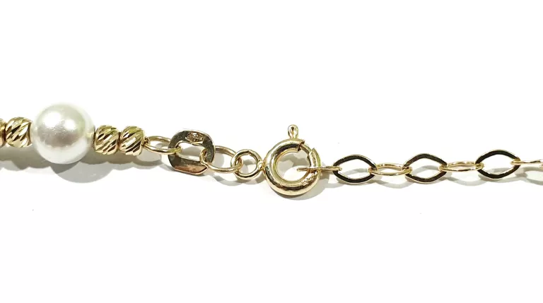 zlota-bransoletka-z-perlami-syntetycznymi-585571g-dlugosc-195cm-stan-11323-2