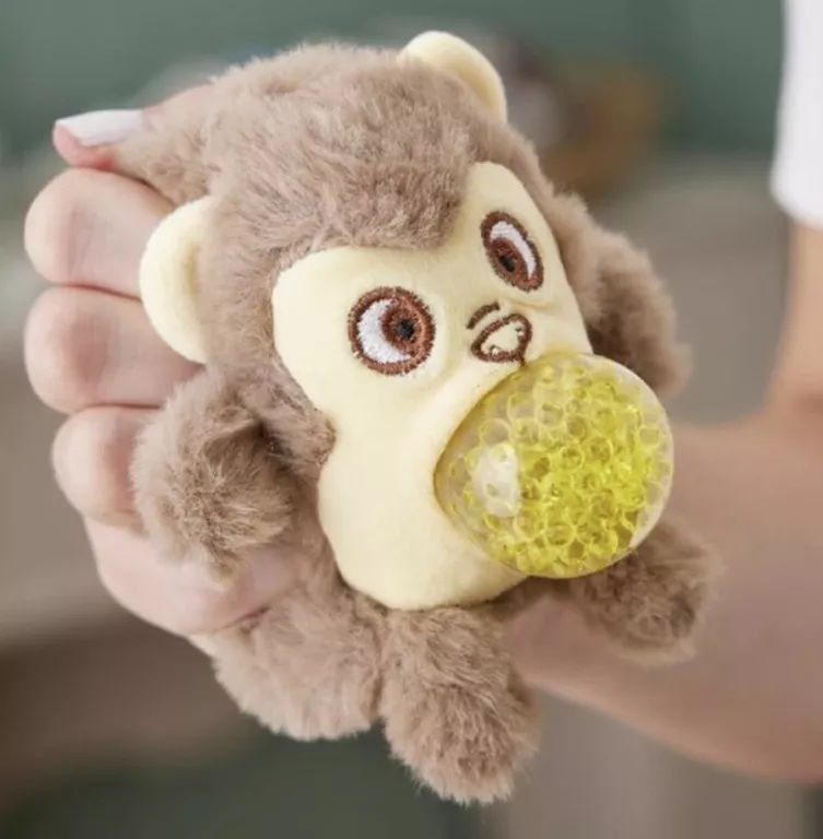 MASKOTKA PIŁKA ANTYSTRESOWA GNIOTEK FUTERKO MASKOTKA MAŁPA BRĄZOWA